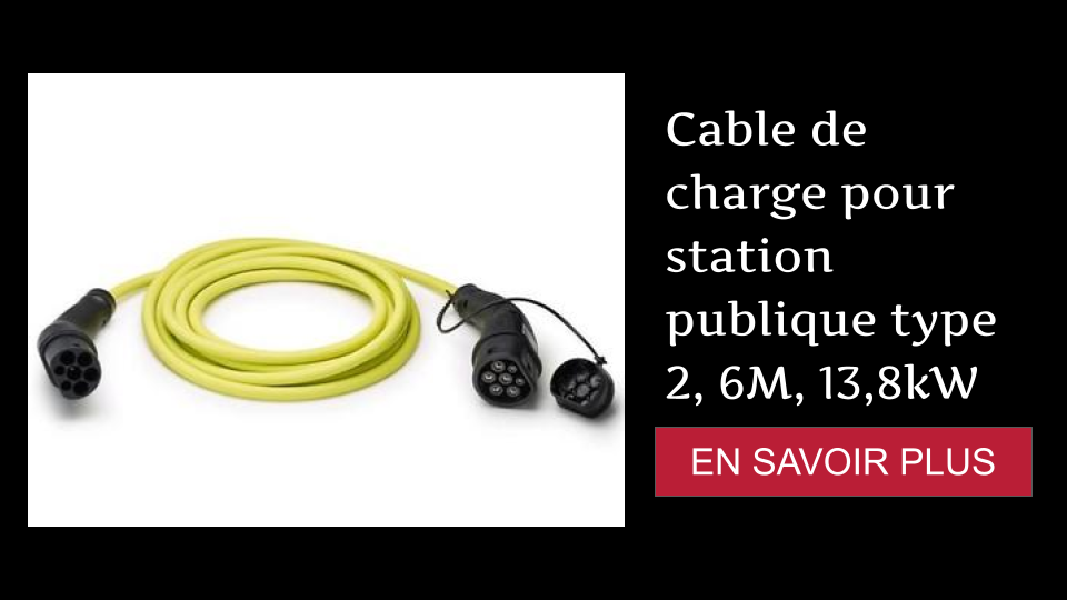 Cable de charge pour station publique type 2, 6M, 13,8kW